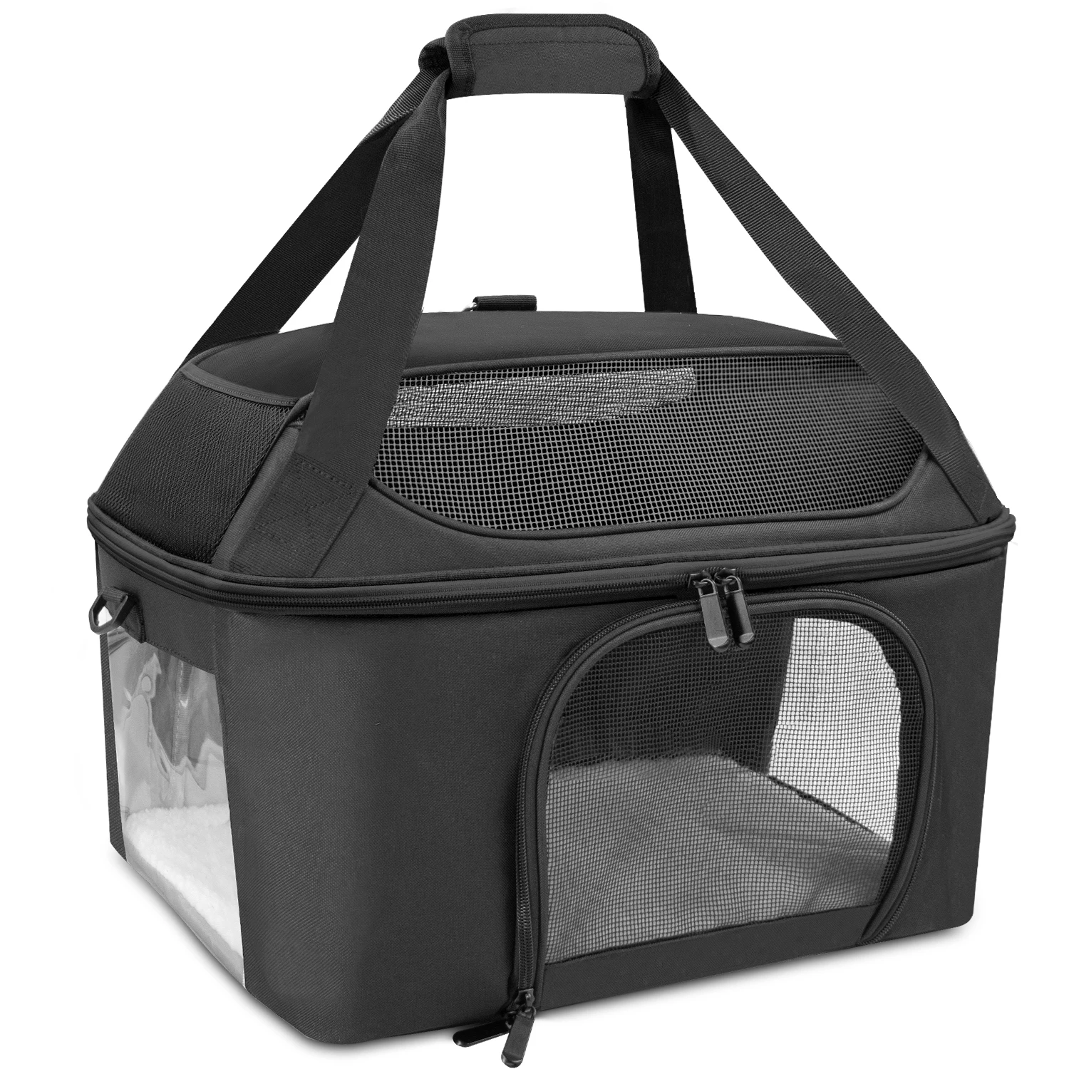 Portable-Dog-Carrier-Hand-Bag-Breathable-Mesh-Pet-Puppy-Travel-Backpack-Outdoor-Shoulder-Bag-For-Small Breathable Mesh Portable Dog Carrier Hand Bag - Image 1