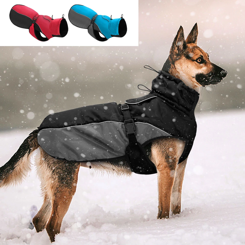 Waterproof-Big-Dog-Clothes-Warm-Large-Dog-Coat-Jacket-Reflective-Raincoat-Clothing-For-Medium-Large-Dogs Reflective Waterproof Warm Large Dog Jacket - Image 1