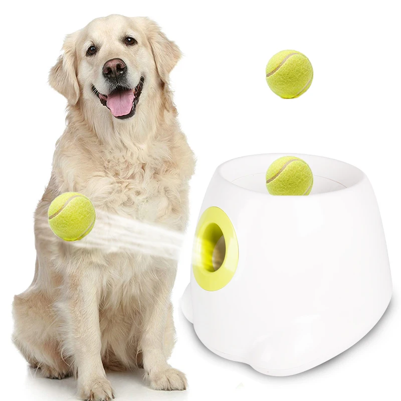 kf-S12a5511bc89d4564a60e9802d09b0ae8C-New-Dog-pet-toys-Tennis-Launcher-Automatic-throwing-machine-pet-Ball-throw-device-Section-emission-with Automatic Tennis Ball Launcher with 3 balls Transmitter - Image 1