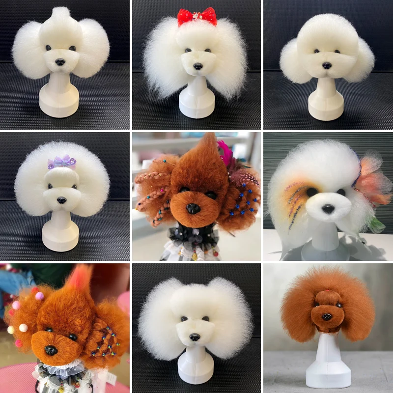 kf-H4fb69bf3af7f4a0ea112824f64163c91G-Pet-simulated-head-hair-fake-dog-head-model-beautician-practice-cutting-dog-hair-dog-body-Wig Pet Head Hair Fake Dog Head Model - Image 1