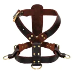 Adjustable Brown Leather Dog Harness
