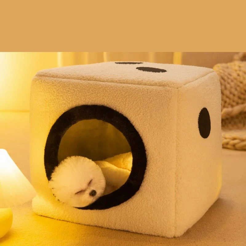 kf-S0bd2b801280a4b38ae2131cf79584c1dI-Deep-Sleep-Cat-Bed-Warm-Pet-Basket-Cozy-House-Kitten-Lounger-Cushion-Comfortable-Nesk-Tent-Very Deep Sleep Heating Cat Bed & Cozy Pet Basket - Image 1