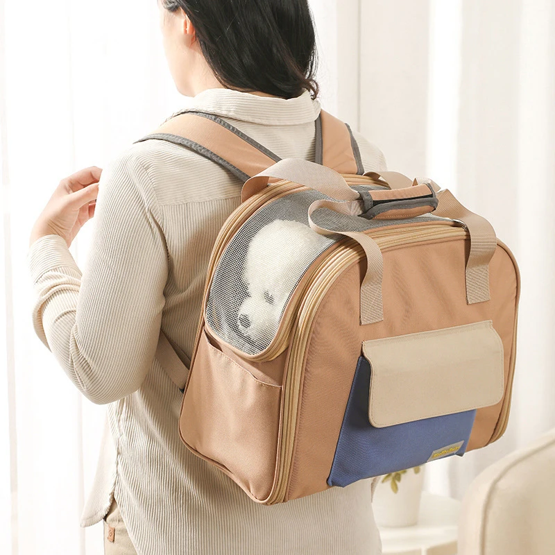 kf-S1f70b4ed3d1f4368b43be9ec3a625c19E-Pet-Backpack-Teddy-Outdoors-Handbags-For-0-4kg-Small-Dog-Cat-Travel-Transport-Bag-Foldable-Breathable Nylon with a Soft Flannelette Inner lining Backpack Carrier - Image 1