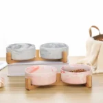 Ceramic Pet Bowl Dish with Wood Stand - Image 6