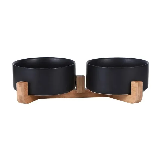 kf-S20fda6776d50426b85a1e2dff39ff6f1H.jpg_640x640.jpg_ Ceramic Pet Bowl Dish with Wood Stand - Image 1