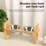 Stainless Steel Elevated Dog Bowls with Rack - Image 3
