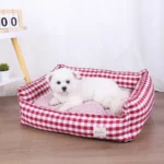 Plaid Dog Bed for Small Dogs - Image 4