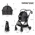 Medium 3-in-1 Pet Stroller with Removable Carrier - Image 6