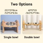 Stainless Steel Elevated Dog Bowls with Rack - Image 6
