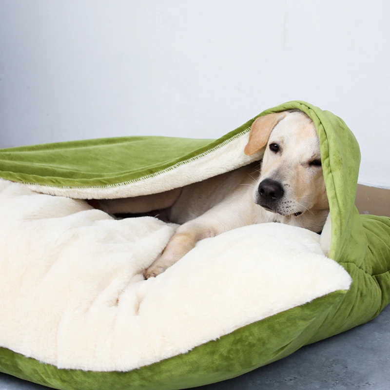 kf-S74bb64663fbe47fbbda71063809d5b66x-Winter-Warm-Dogs-Kennel-Pet-Bed-Removable-Washable-Bite-resistant-Puppy-Sofa-Cushion-Plush-Cat-Mat Eco-Friendly Nylon Dog Bed & Sofa Cushion - Image 1