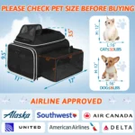 Expandable Airline Approved Pet Carrier with Locking Zipper - Image 2