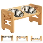 Stainless Steel Elevated Dog Bowls with Rack - Image 5