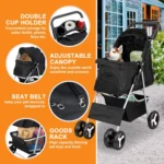 Foldable Pet Stroller for Small Medium Pets - Image 6