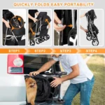 Foldable Pet Stroller for Small Medium Pets - Image 3