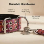 Bohemian Dog Collar Ethnic Print Military Grade D-Ring for Large Dogs - Image 5