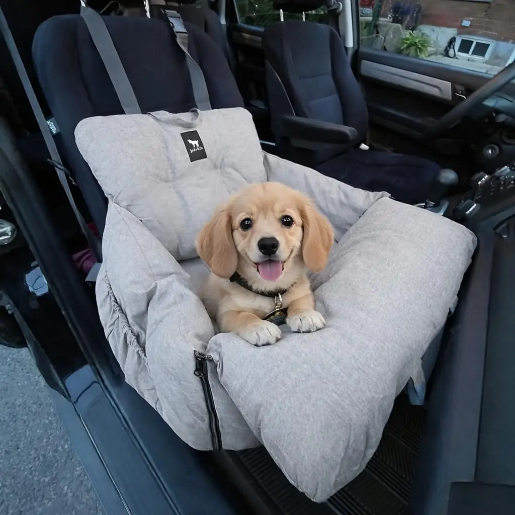 kf-S27774b5aade54411a7a3e3be9abe13ffX Water-Resistant, Machine Washable Premium Dog Car Seat Travel Bed for Small Pets - Image 1