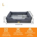 M-3XL Rectangular Orthopedic Dog Sofa Bed with Washable Cover - Image 5