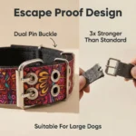 Bohemian Dog Collar Ethnic Print Military Grade D-Ring for Large Dogs - Image 4