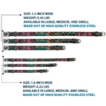 Metal Buckle Dog Collar with Seatbelt Clasp - 15 to 24 Inches 1.0 Inch Wide - Image 3
