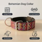 Bohemian Dog Collar Ethnic Print Military Grade D-Ring for Large Dogs - Image 3