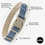 Adjustable Cotton Hemp Dog Collar & Leash Set - Image 3