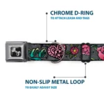 Metal Buckle Dog Collar with Seatbelt Clasp - 15 to 24 Inches 1.0 Inch Wide - Image 5