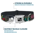 Metal Buckle Dog Collar with Seatbelt Clasp - 15 to 24 Inches 1.0 Inch Wide - Image 4