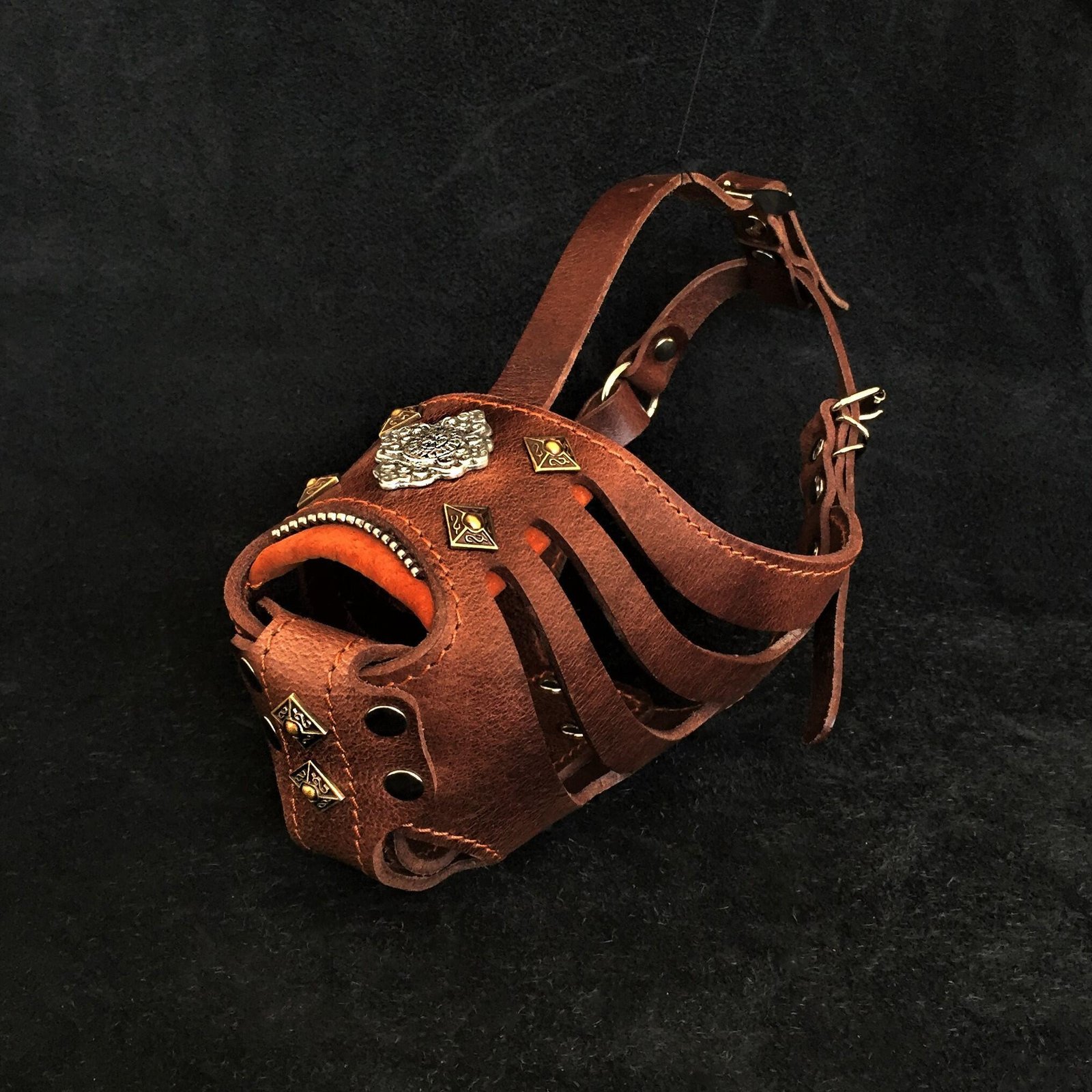 aztec-dark-brown-basket-muzzle-774217.jpg ''Aztec'' Dark Brown Basket Muzzle - Image 1