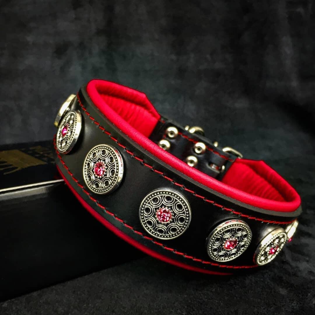 bijou-collar-black-red-969679.jpg "Bijou" collar black & red - Image 1