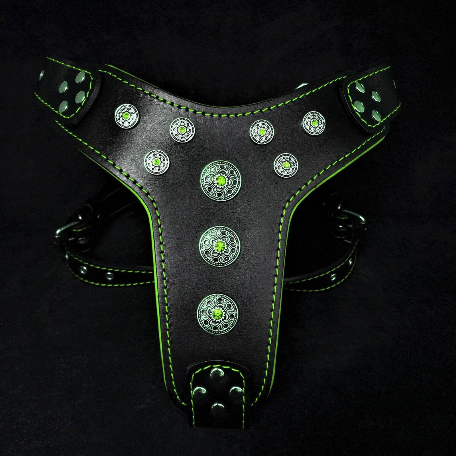 bijou-harness-black-green-for-big-dogs-639738.jpg ''Bijou'' harness Black & Green for big dogs - Image 1