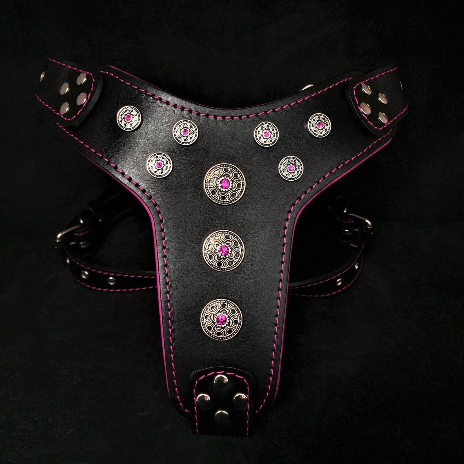 bijou-harness-black-pink-for-big-dogs-261938.jpg ''Bijou'' harness Black & Pink for big dogs - Image 1