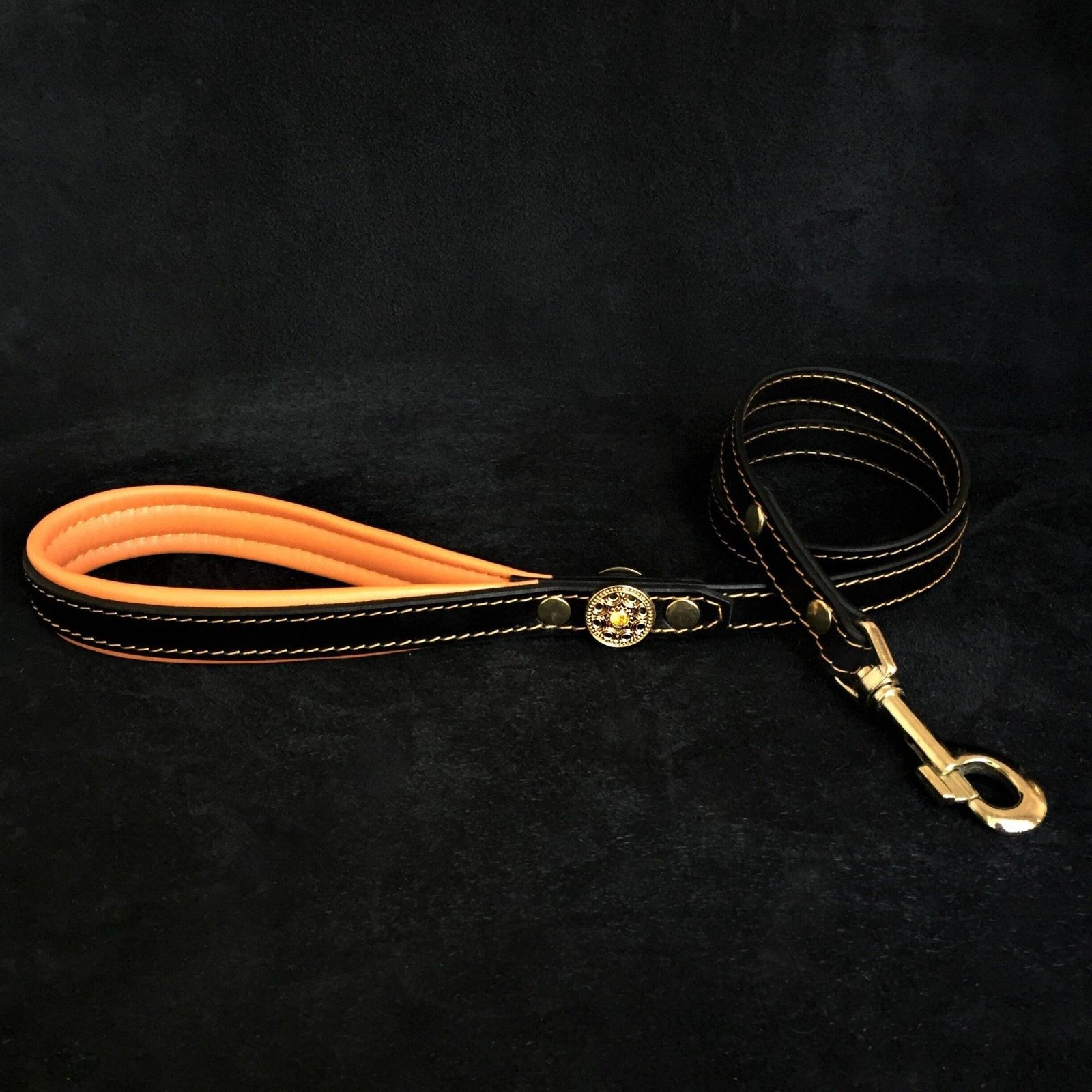 bijou-leather-lead-orange-693952.jpg ''Bijou'' leather lead orange - Image 1