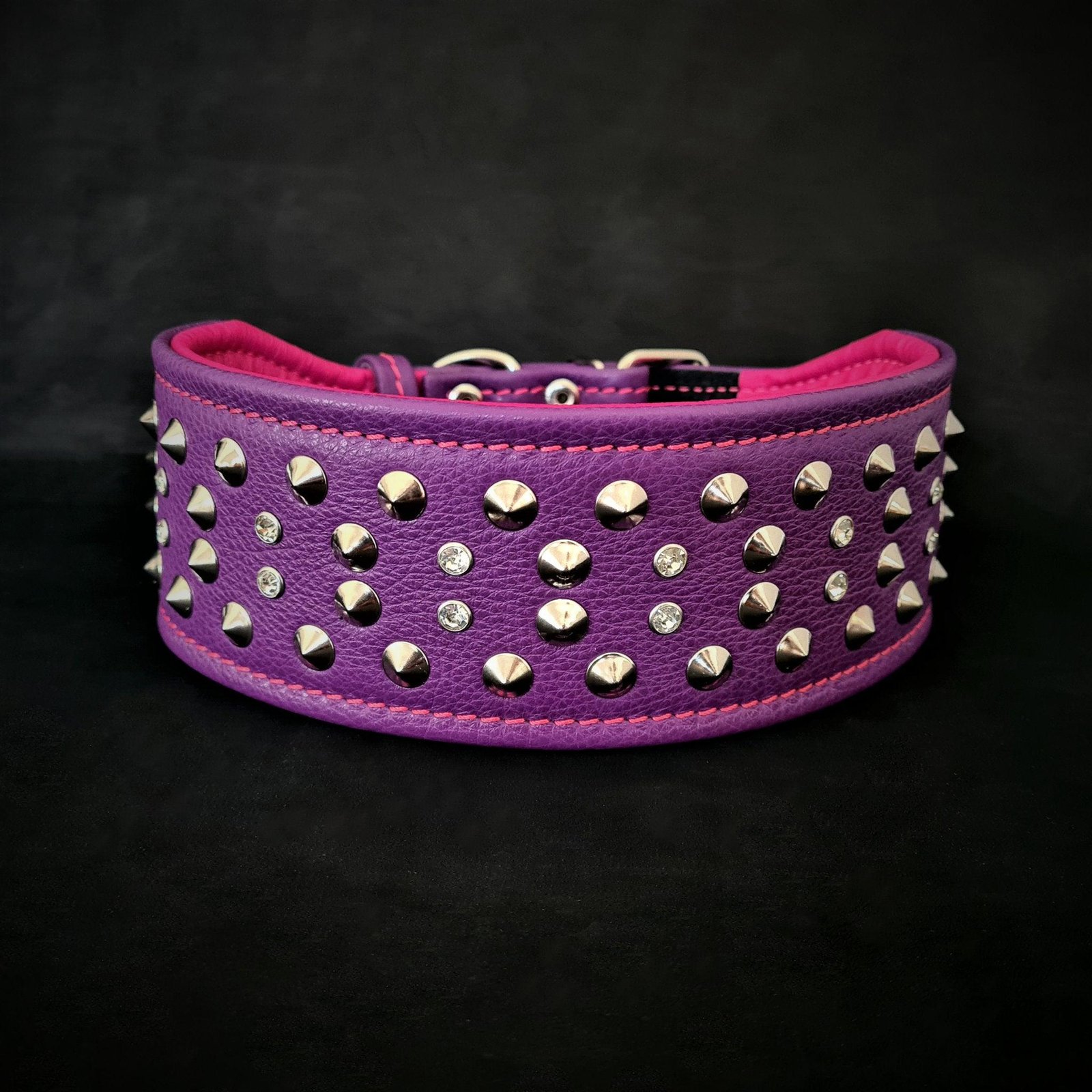 crystal-28-inch-wide-soft-leather-collar-930280-4.jpg "Crystal" 2.8 inch wide soft leather collar - Image 1