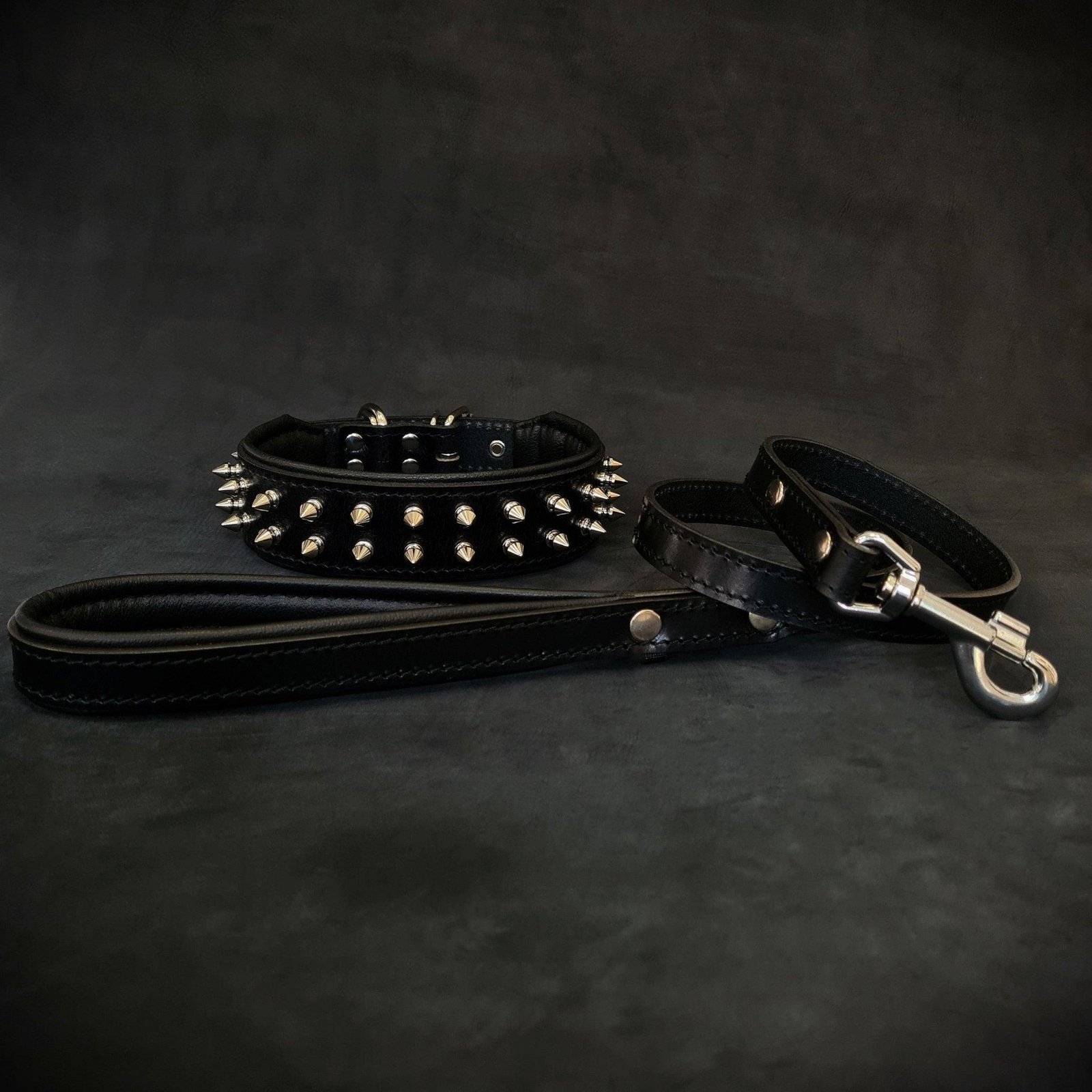 frenchie-set-collar-leash-black-336890.jpg "Frenchie" Set- collar & leash. Black - Image 1