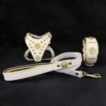 "Maximus White&Gold" Small dog SET - Harness - collar - lead - Image 3