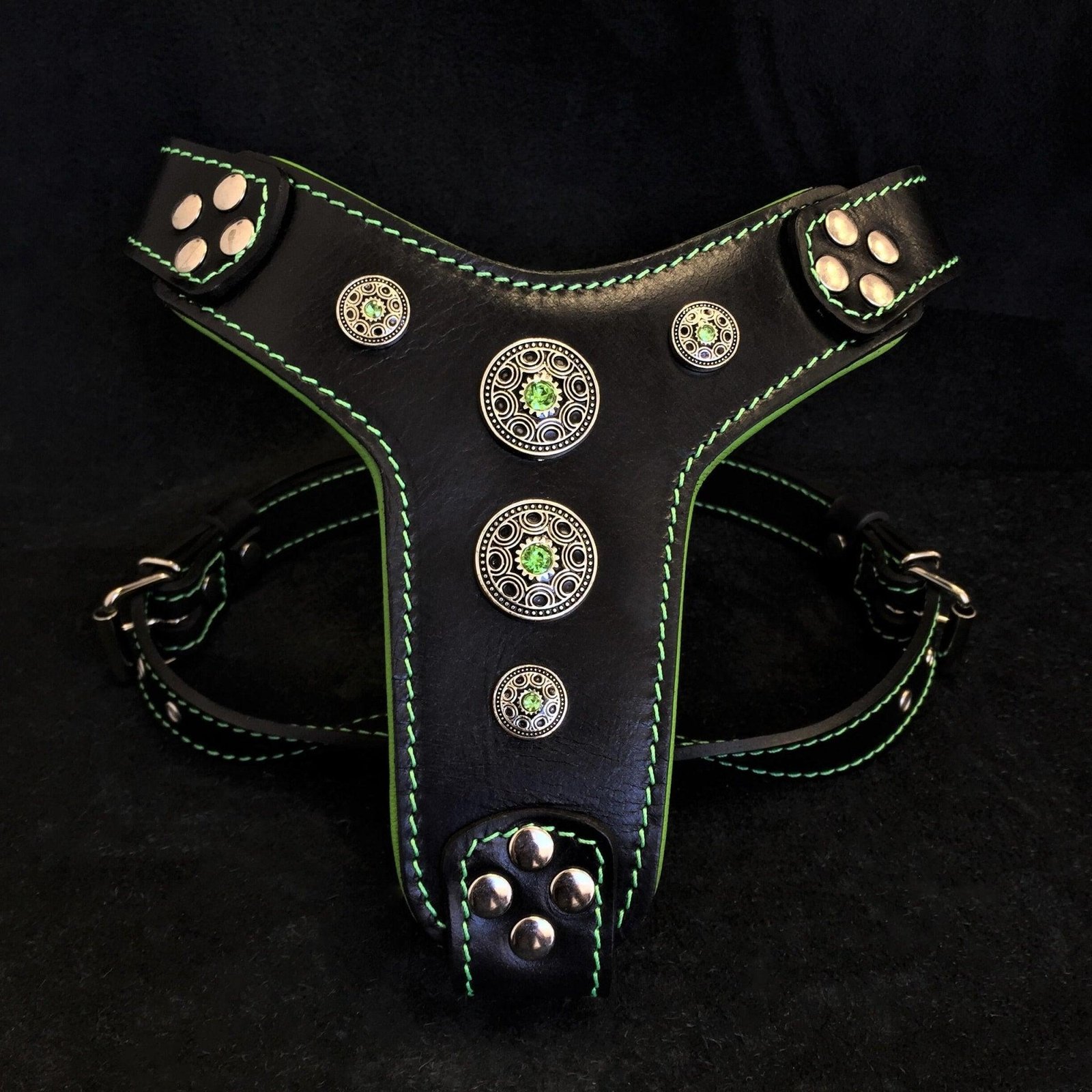 the-bijou-harness-black-green-small-to-medium-size-504148.jpg The ''Bijou'' harness Black & Green Small to Medium Size - Image 1