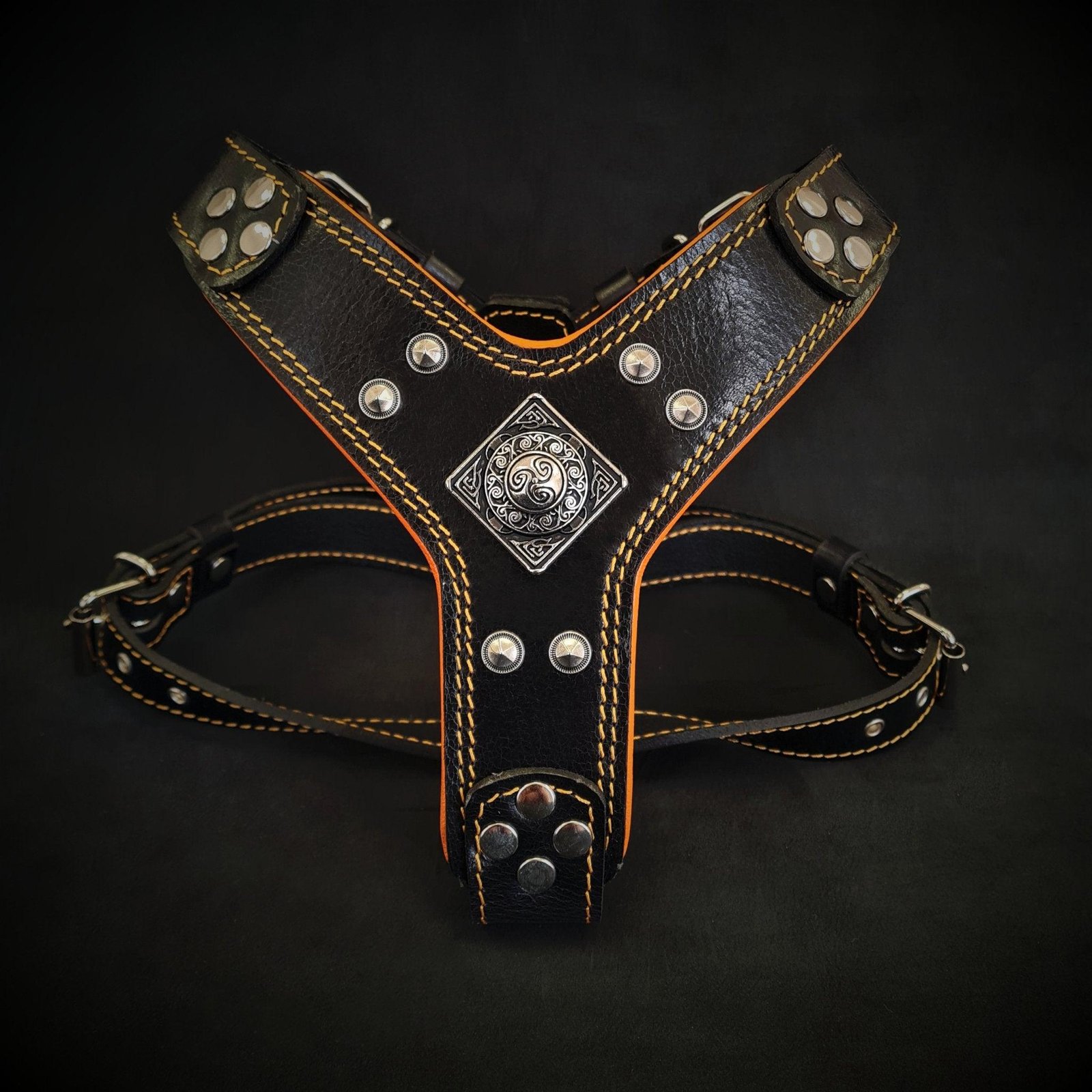 the-eros-harness-black-orange-small-to-medium-size-431903.jpg The ''Eros'' harness Black & Orange Small to Medium Size - Image 1