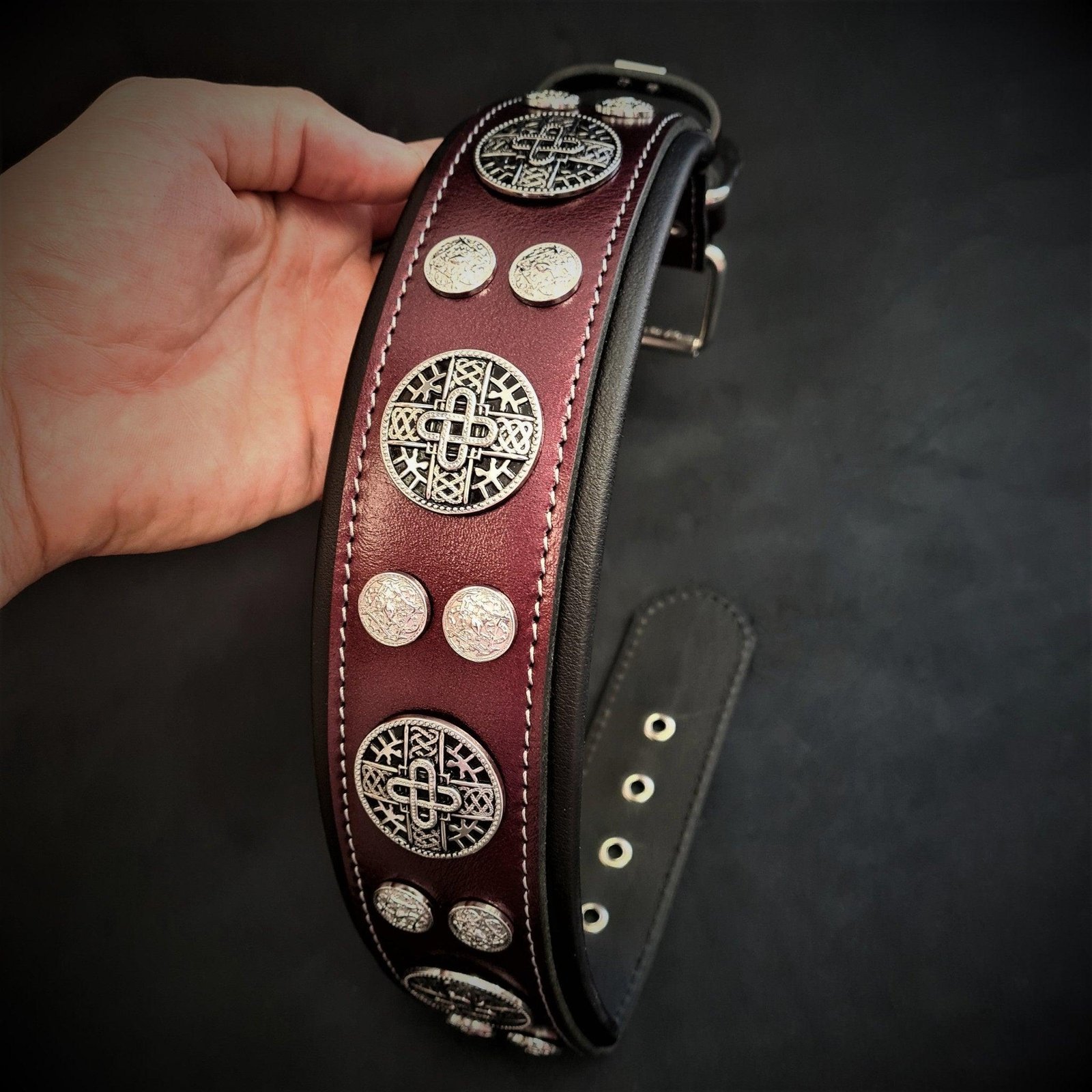the-hektor-burgundy-collar-limited-810850.jpg The "Hektor" Burgundy Collar LIMITED - Image 1