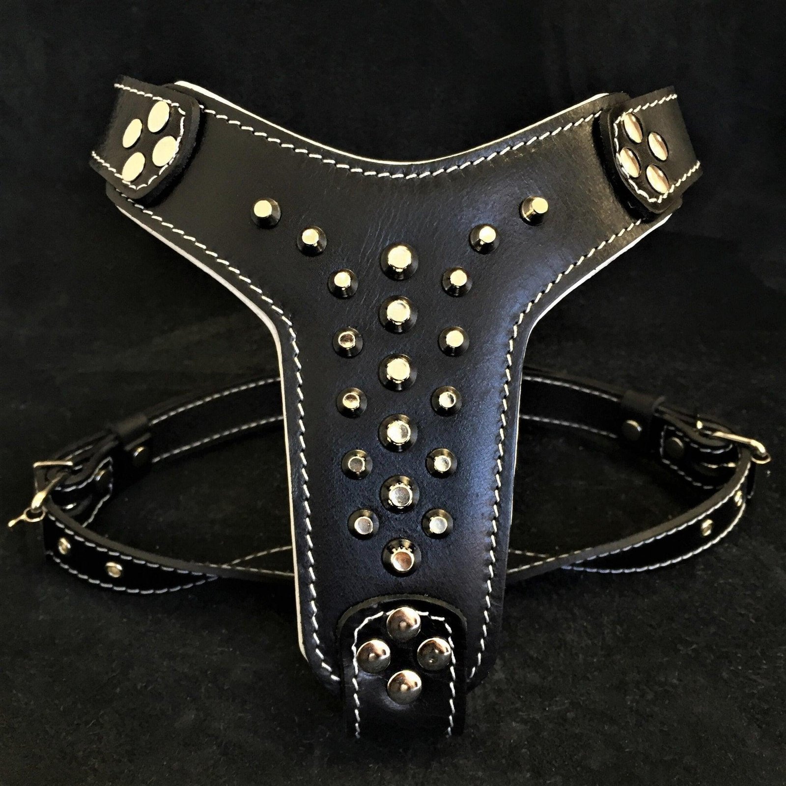 the-rocky-studded-leather-harness-small-to-medium-size-644798.jpg The "Rocky" studded leather harness Small to Medium Size - Image 1