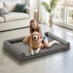 Orthopedic Dog Bed with Bolster Support & Microfiber Leather Cover - Image 3