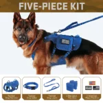 Tactical Dog Harness Collar Leash Set Military Training Pet Vest with Pouches Flags Durable Collars for Big Dogs German Shepherd - Image 3