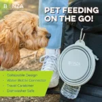 Collapsible Silicone Dog Water Bowl with Reinforced Rim & Carabiner Clip - Image 3
