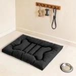 Chew-Resistant Dog Bed with Waterproof Washable Cover (Black, L-35*22in) - Image 8