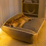 Warm Plush Dog & Cat House Bed with Washable Cushion